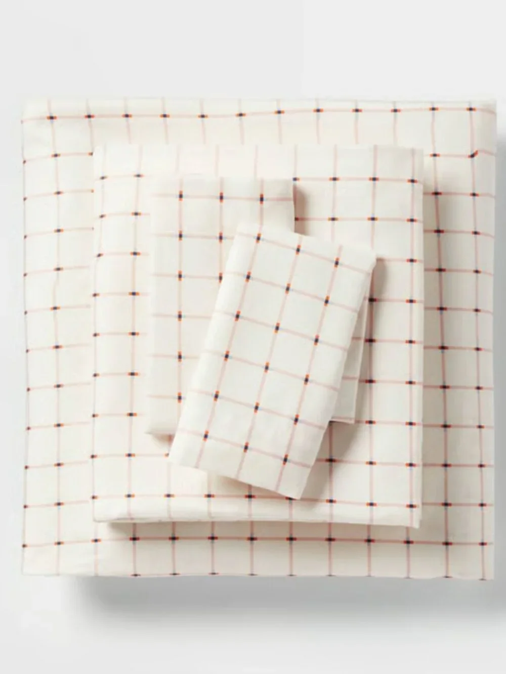 NEW Room Essentials™ Microfiber Sheet Set Twin/XL Twin Pink Grid